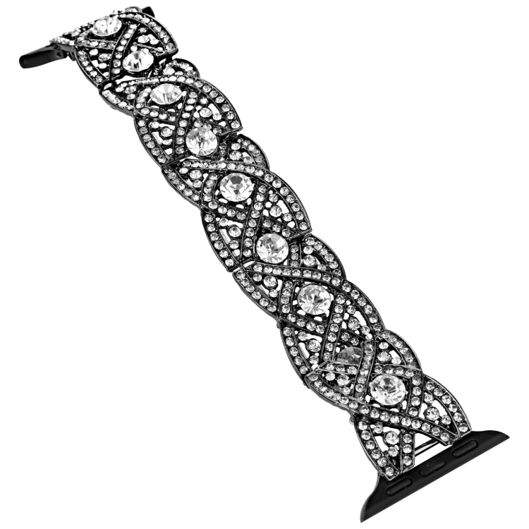 Diamonds Twist Metal Watch Band, For Apple Watch 5 44mm, For Apple Watch 5 40mm, For Apple Watch 4 44mm, For Apple Watch 4 40mm, For Apple Watch 3 38mm, For Apple Watch 3 42mm